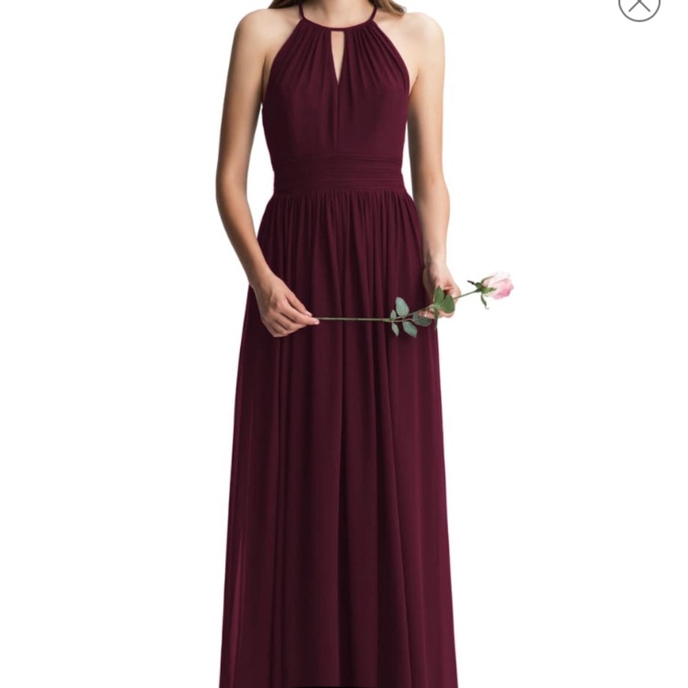 Levkoff Bridesmaid Dress Keyhole Chiffon A-Line Dress in Wine - size 10